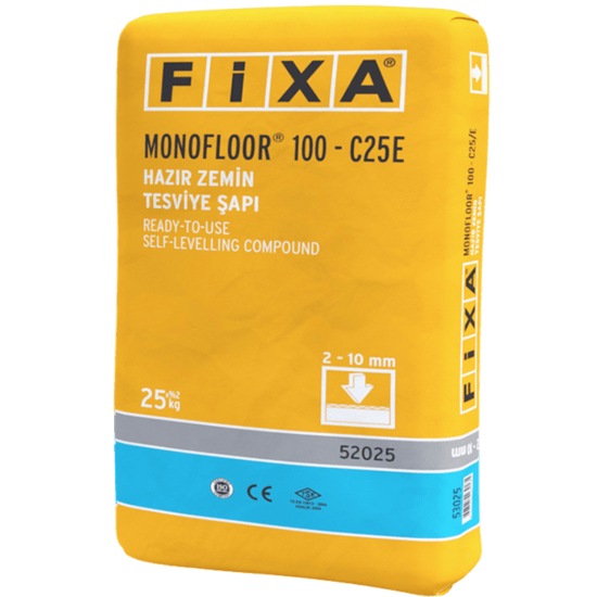 Fixa Yapı Kimyasalları - Monofloor 100 C25E - Hazır Zemin Tesviye Şapı (2 - 10 Mm)