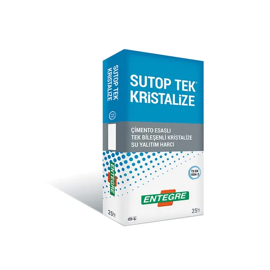 Entegre - Sutop Tek Kristalize - Çimento Esaslı Tek Bileşenli Kristalize Su Yalıtım Harcı