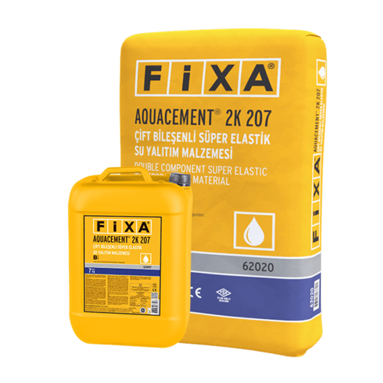 Fixa Yapı Kimyasalları - Aquacement 2K 207 - Çift Bileşenli Süper Elastik Su Yalıtım Malzemesi