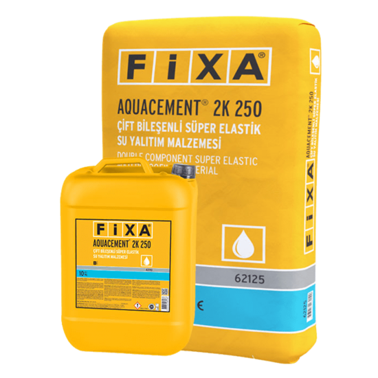 Fixa Yapı Kimyasalları - Aquacement 2K 250 - Çift Bileşenli Süper Elastik Su Yalıtım Malzemesi
