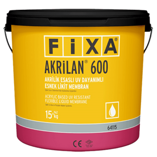 Fixa Yapı Kimyasalları - Akrilan 600 - Akrilik Esaslı Uv Dayanımlı Esnek Likit Membran