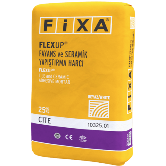 Fixa Yapı Kimyasalları - Fixa Flexup Fayans Ve Seramik Yapıştırma Harcı (Beyaz) C1Te