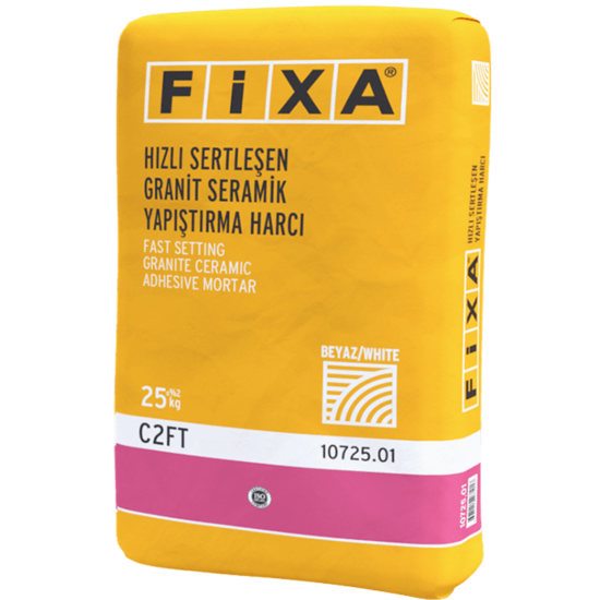 Fixa Yapı Kimyasalları - Fixa Hızlı Sertleşen Granit Seramik Yapıştırma Harcı C2FT (Beyaz)