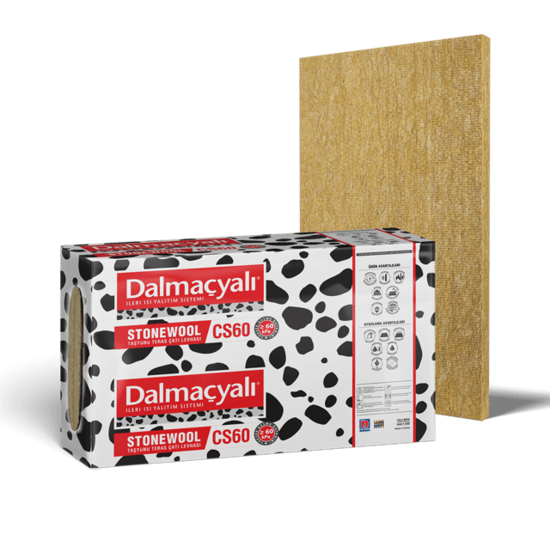 Filli Boya Dalmaçyalı - Stonewool CS60 Taşyünü Teras Çatı Levhası - Kalınlık: 9 cm