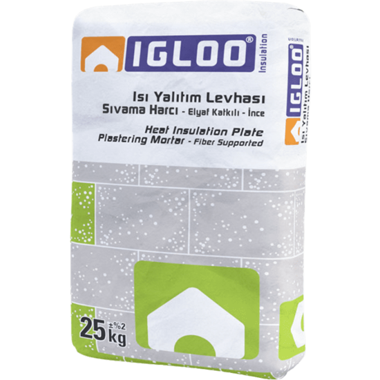 Fixa Yapı Kimyasalları - Igloo Isı Yalıtım Levhası Sıvama Harcı - Elyaf Katkılı (İnce)