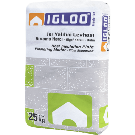 Fixa Yapı Kimyasalları - Igloo Isı Yalıtım Levhası Sıvama Harcı - Elyaf Katkılı (Kalın)