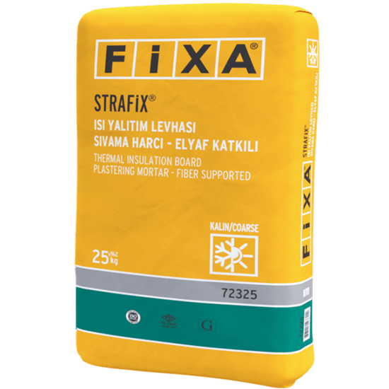Fixa Yapı Kimyasalları - Strafix Isı Yalıtım Levhası Sıvama Harcı - Elyaf Katkılı (Kalın)
