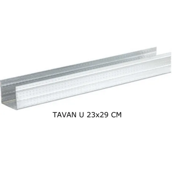 All Alçı - Tavan U Profil 0,40 mm - (Boyut: 27/28/22 mm) (Tu Profili)