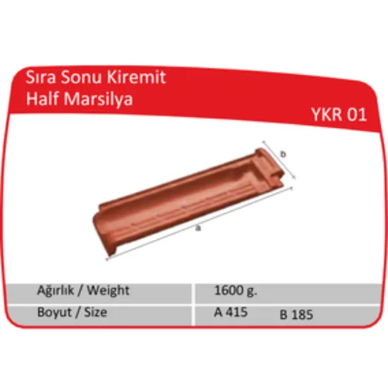 Çenesizler Toprak - Kiremit Tuğla - Marsilya Sıra Sonu Kiremit