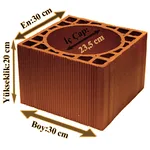 Çetin Tuğla - 300 x 300 x 200 mm Ebatlarında Kalorifer Baca Tuğlası