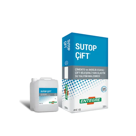 Entegre - Sutop Çift - Çimento ve Akrilik Esaslı Çift Bileşenli Yarı Elastik Su Yalıtım Malzemesi