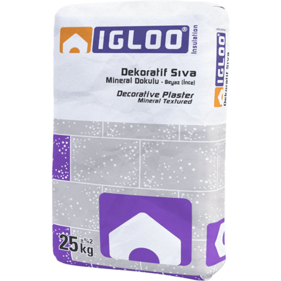 Fixa Yapı Kimyasalları - Igloo Dekoratif Sıva 15 - Mineral Dokulu - Beyaz(İnce)