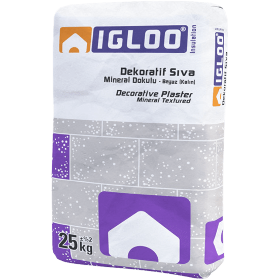 Fixa Yapı Kimyasalları - Igloo Dekoratif Sıva 20 - Mineral Dokulu - Beyaz(Kalın)