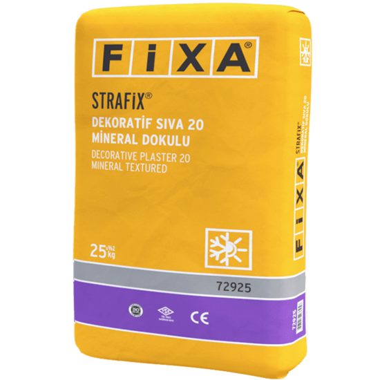 Fixa Yapı Kimyasalları - Strafix Dekoratif Sıva 20 - Mineral Dokulu - Beyaz(Kalın)