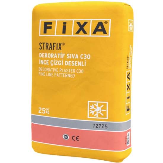 Fixa Yapı Kimyasalları - Strafix Dekoratif Sıva C30 - İnce Çizgi Desenli (Beyaz)