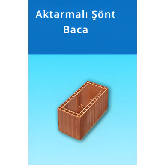 Kudret Tuğla - Aktarmalı Şönt Baca Tuğlası - 400 x 190 x 190 mm Ebatlarında