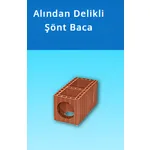 Kudret Tuğla - Alından Delikli Şönt Baca Tuğlası - 400 x 190 x 190 mm Ebatlarında