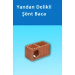 Kudret Tuğla - Yandan Delikli Şönt Baca Tuğlası - 400 x 190 x 190 mm Ebatlarında