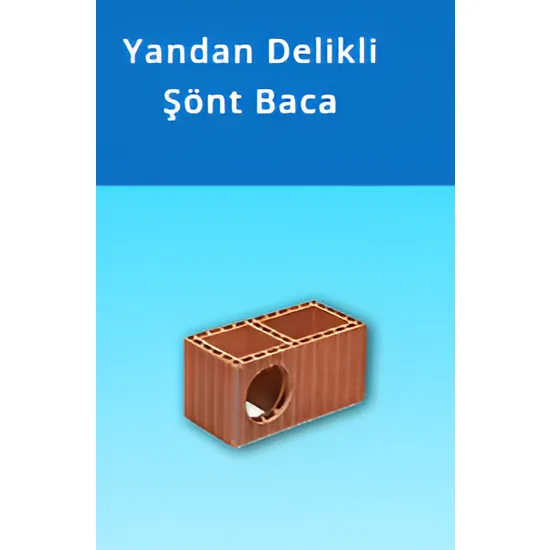Kudret Tuğla - Yandan Delikli Şönt Baca Tuğlası - 400 x 190 x 190 mm Ebatlarında