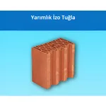 Kudret Tuğla - Yarımlık Petek İzolasyon Tuğlası - 190 mm Yüksekliğinde Düşey Delikli İzo Tuğla