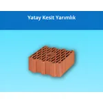 Kudret Tuğla - Yatay Kesit Yarımlık Petek İzolasyon Tuğlası - 115 mm Yüksekliğinde Düşey Delikli İzo Tuğla