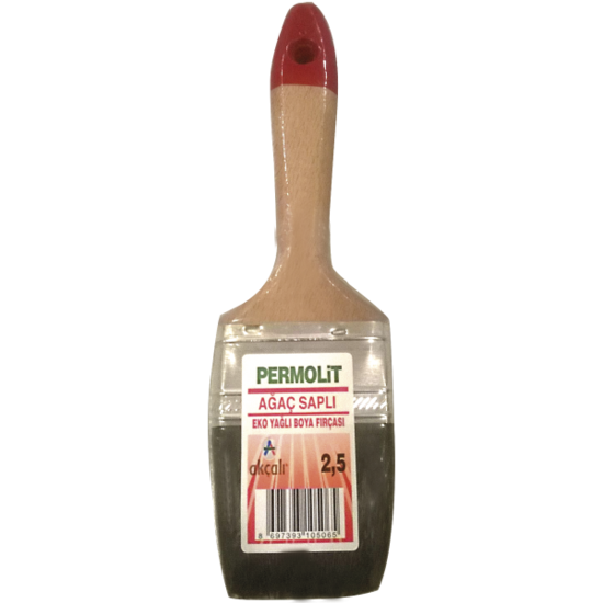 Permolit - Ahşap Saplı Ekonomik Yağlı Boya Fırçası