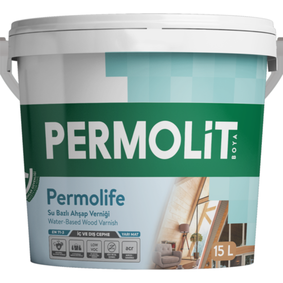Permolit - Permolife Su Bazlı Ahşap Verniği - Yarı Mat