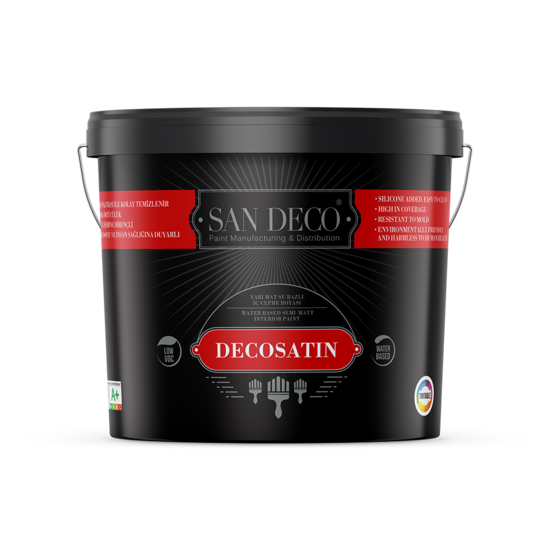 San Deco - Decosatin - Silikon Katkılı ve Su Bazlı Yarı Mat İç Cephe Boyası