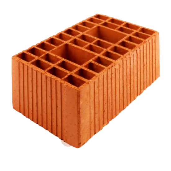 Zümrüt Kiremit Tuğla - Küçük Yığma Tuğla - 285 x 145 x 135 mm Ebatlarında Düşey Delikli Tuğla